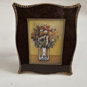 Jay Strongwater Glittering Brown Frame with Floral Design